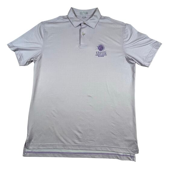 Peter Millar Tour Fit Provo Golf Club Turks & Caico Polo Shirt Purple Men’s S Md - Picture 1 of 7